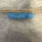 J. McLaughlin Womens Contrast Sweater Size XL Beige Gray Cotton Modal Elbow Patch Photo 6