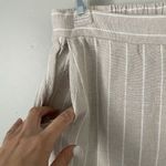 Joie  Size M Beige Striped Linen Blend Pull On Pants Pockets 26" Inseam Photo 1