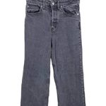 Free People  Wales Wide Leg Jean Black Cotton Denim High Waisted Women's Size 26 Photo 1