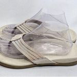 Vionic  Fallyn Cream Toe Post Orthotic Arch Support Suede Sandal Womens Size 9 Photo 0