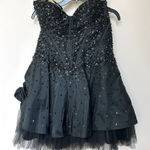 May Queen Couture Mini Dress 14 Sequin Strapless Clubwear Glam Prom Costume Goth Black Photo 0