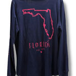State of Mine Womens Long Sleeve Florida Est 1845 Navy Blue Pink Tee NEW Photo 0