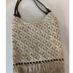 macrame crochet beaded boho shoulder bag purse 60s 70s Brown Photo 1