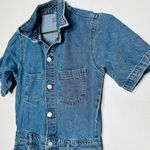 DL1961 Hannah Blue Denim Collared Cinched Waist Button Front Jumpsuit Size Small Photo 6