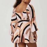 Hutch Anthropologie Geo Wrap Mini Dress Puff Sleeves 2X Retro Party Vegas Trip Photo 2