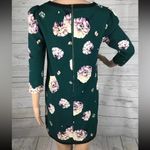 Xhilaration Dark Green Purple Floral Print 3/4 Sleeve Casual Cute Photo 11