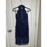Bardot ‎ navy blue Gemma lace floral embroidered halter cocktail dress size small Photo 2