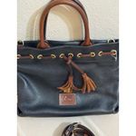 Dooney & Bourke Blue Pebble Leather Tassel Tote Crossbody Handbag Photo 1