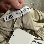 ZARA  Satin Ruched Beige Halter Tie Shift Mini Slip Dress Size‎ M NWT Photo 7