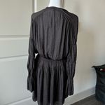 IRO Black Plunge Neck Bishop Sleeve Cocktail Dress Photo 1