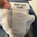 Paige Rory Crop Flare Raw Hem Medium Wash Jeans Size 28 Hippie Boho Photo 2