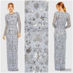 Mac Duggal   93939 Womens  High Neck Long Sleeve Embellished Column Gown Dress Photo 1
