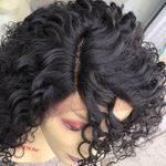 Curly Black lacefront wig medium length 2020 Wig Photo 4