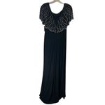 Marina Women's Size 4 Black Beaded Capelet V Photo 6