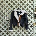 Free People Perry Shearling Hooded Denim Jacket Photo 1