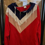 PINK - Victoria's Secret PINK Victoria’s Secret chevron quarter zip hooded sweatshirt size large Photo 0