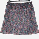 Loft Shimmer Paisley Tiered short Skirt size Large Photo 4