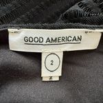 Good American  Sheer Mesh Midi Dress Women's 2 Medium Black Bodycon Party LBD Photo 13