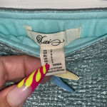 Forever 21  Metallic Shimmer Skirt Blue Size s Photo 3