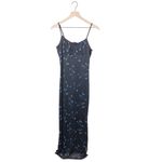 Vintage 90s Y2K Candy Rocket Sleeveless Maxi Dress with Slit Black Blue Floral Size M Photo 6