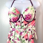 Betsey Johnson  L Roses in Bloom Underwire Tankini Swim Top Photo 1