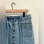 basic editions  Button Front Straight Pencil Skirt / Denim Jean Skirt Size 8 Photo 1