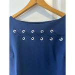 Chiara Boni  Navy Rosario Shift Dress Grommet Detail Size 8 Photo 3