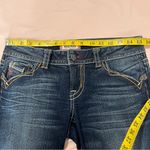 MEK Jodhpur Bermuda Size 27 Stretch Dark Wash Denim Whiskered Faded Shorts Blue Photo 13