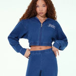 Juicy Couture  ZIP-UP DENIM HOODIE Small NWT Photo 0