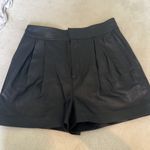 Intermix Black Remi Pleated Leather Shorts NWT Photo 5