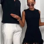 ZARA  Fringe Dress Navy Blue Photo 5