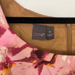 Muse Floral Print Pleated Fit & Flare Dress Pink Brown Women's Size 8 Photo 2