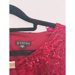 NWT Marina Red Sequin Long Sleeve Lace Party Dress 8 Christmas Holiday Event Photo 7