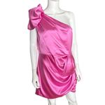 Mac Duggal Pink One Shoulder Puff Sleeve Ruched Dress 55971 Women’s Sz 12 Photo 3