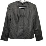 Chadwick's DIR) ‎ Women Size 2P 2 Blazer Petite Black Grey Jacket office Photo 0
