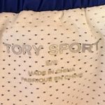 Tory Burch  Sport Blue High Rise Drawstring Striped Trim Athletic Short Size S Photo 3