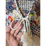 Adore Multi Colored Fringe Knit Cardigan Vest Womens Sz M Boho Western Hippie White Size M Photo 10