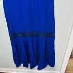Nicole Miller  Women's Royal Blue Malibu Crepe Lace Cutout Midi Dress Size 8 Photo 11