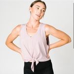 Zyia  Active‎ cropped lilac front tie v neck shirt size M Photo 0
