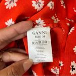 Ganni  Silvery Crepe Wrap Top in Big Apple Red Photo 7