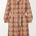ETRO Paisley Print Shirt Dress Long Sleeve Belted Casual Party‎ Cocktail Size 8 Brown Photo 0