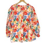 Sugar Lips Bold Floral Blouse size XXL V Neck Smocked 3/4 Sleeves Lined Photo 6