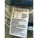 American Eagle  Pale Wash Distressed Straight Leg Mom Jeans Size 0 Photo 3