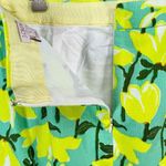 J.Crew Mini Skirt Womens 8 Green Yellow Daffodil Basketweave Textured Pockets Photo 4