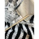 Ralph Lauren Denim & Supply  Womens Top XL Black Striped Lace Hem Preppy Nautical Photo 13