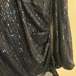 Grace Karin  Small Black Sequin Blouse with Side Rouching Photo 5