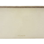 Coach  Cream Leather Top Zip Clutch Wallet Pouch Photo 0