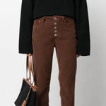 Dondup Cropped Brown Corduroy Button Photo 0