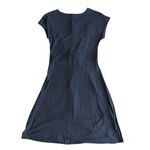 Mango  Twist Front Dress Casual Stretch Elegant Dark Blue Dress XS‎ Photo 3