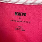 Anthropologie Maeve By  Bright Pink Textured Cropped Smocked Sweatshirt Large Photo 3